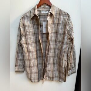 Everlane Beige Plaid Shirt